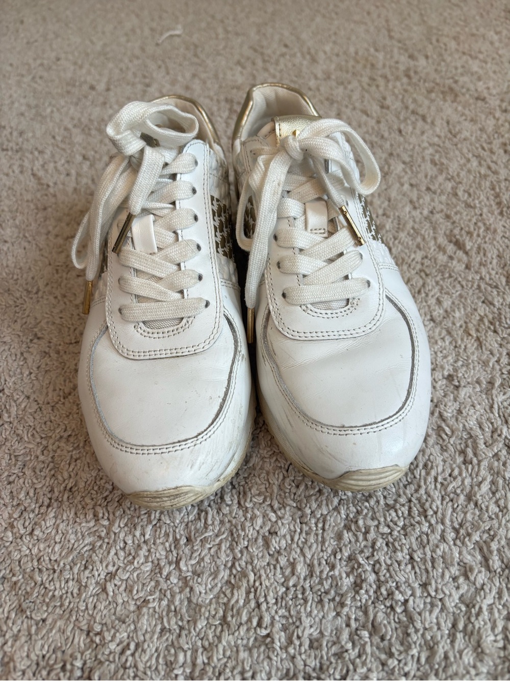 Michael Kors White and Gold Women's Sneakers